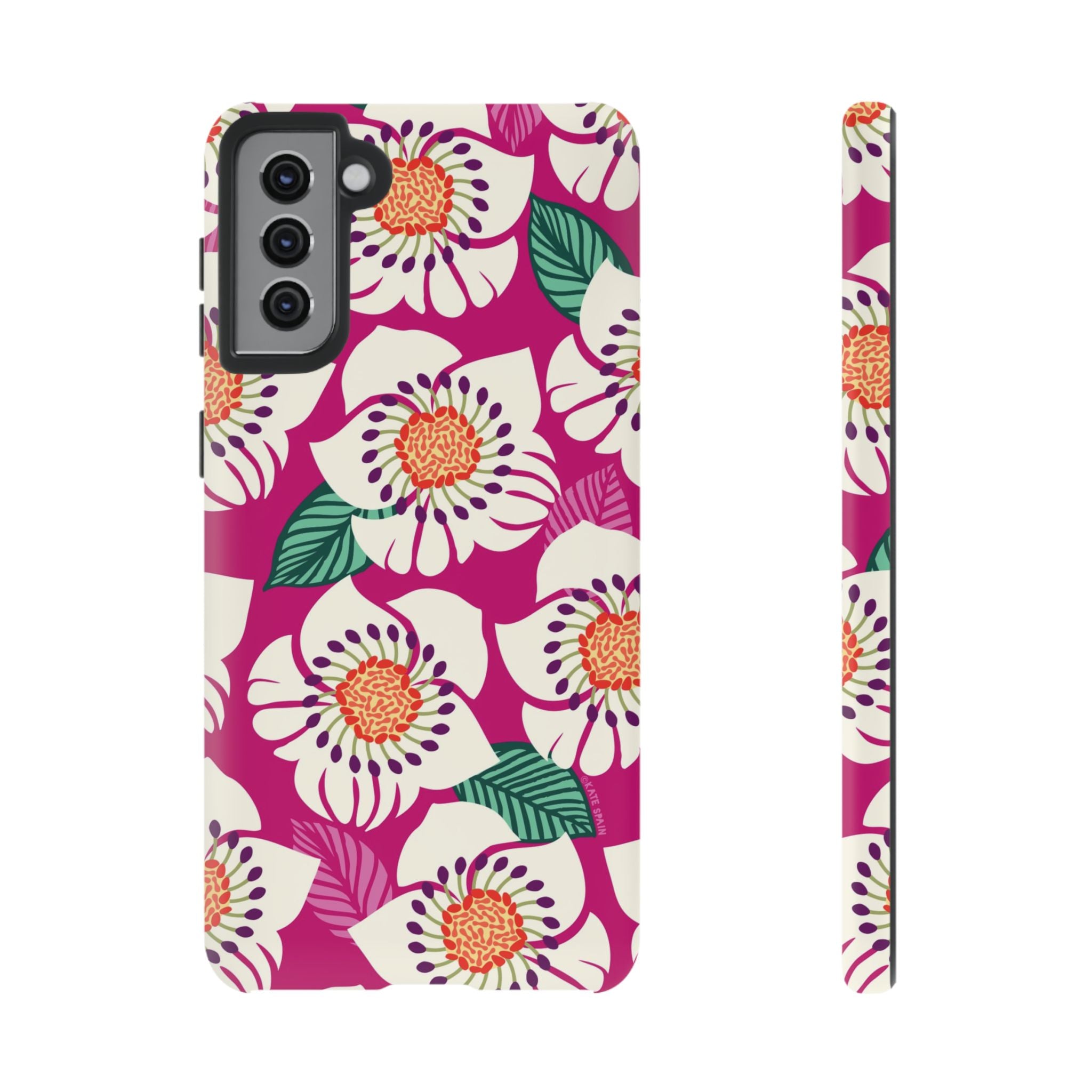 Artistic Panache Samsung Galaxy S21 Plus Case – Matte | berry, cream white, peach anemone floral print