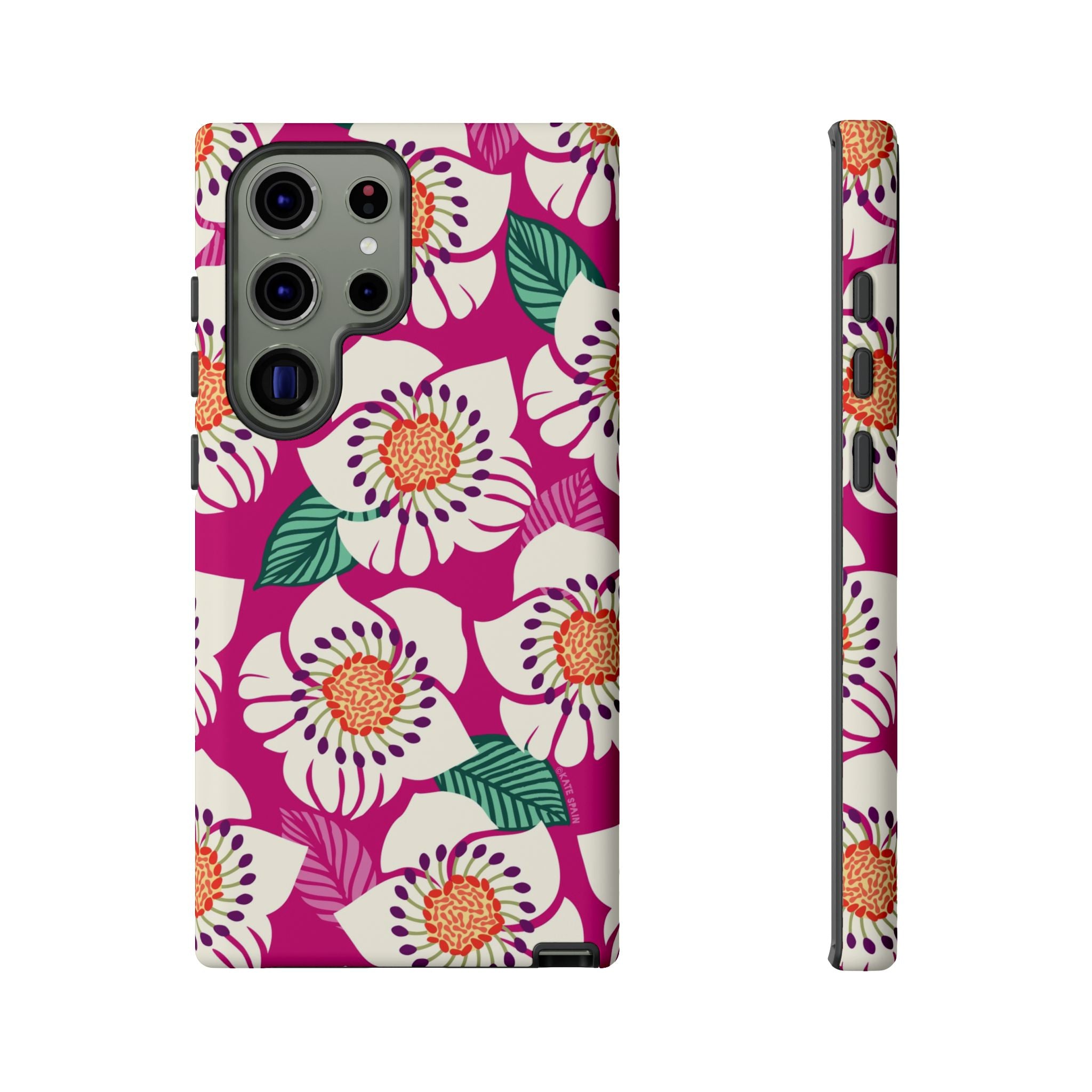 Artistic Panache Samsung Galaxy S23 Ultra Case – Matte | berry, cream white, peach anemone floral print