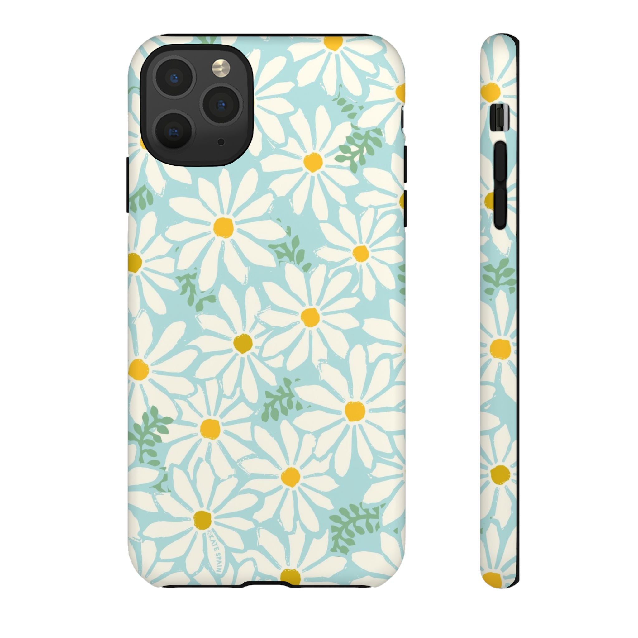 Daisies Tough iPhone 11 Pro Max Case – Matte | mint, white, yellow botanical daisy floral print