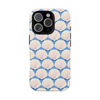 Seashells MagSafe iPhone 16 Pro Case – Matte | periwinkle, cream, blush scallop shell print