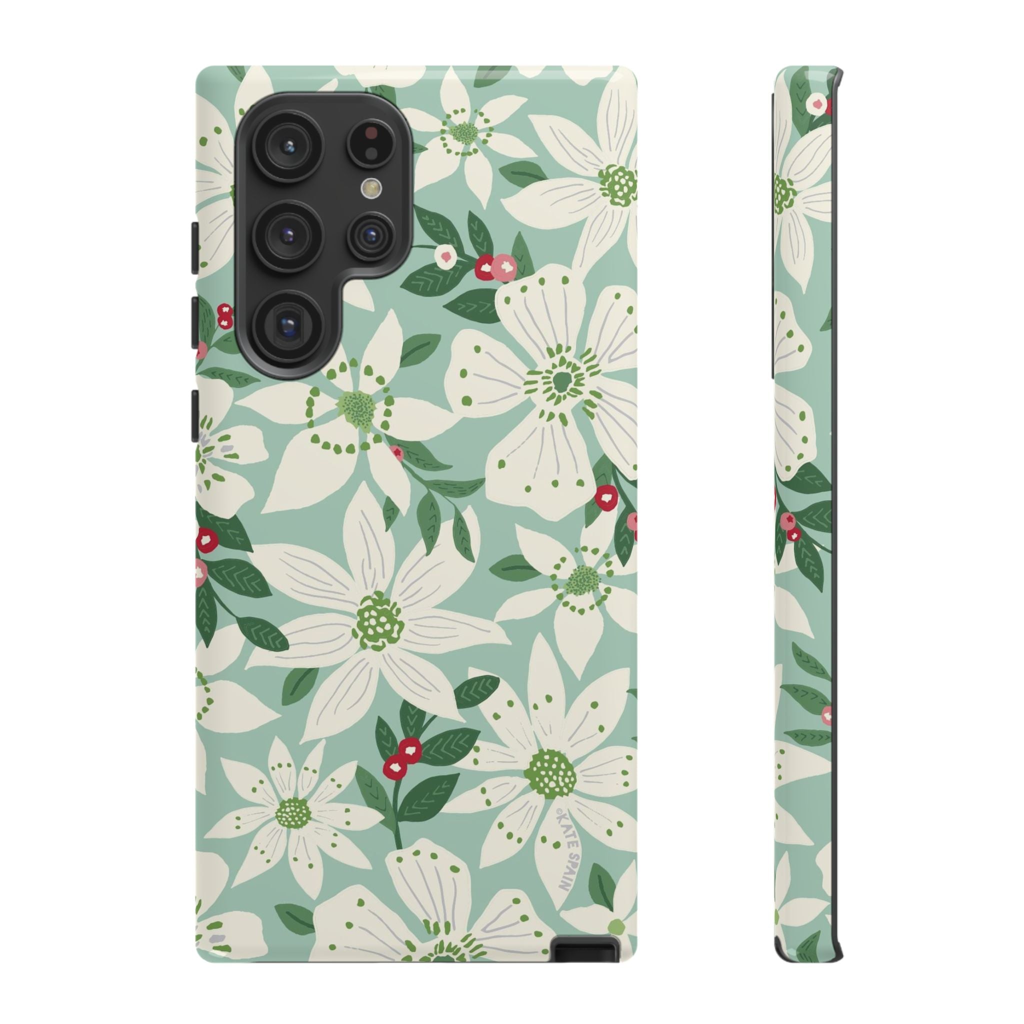 Gardenia Samsung Galaxy S22 Ultra Case – Glossy | white, cream, green gardenia botanical print