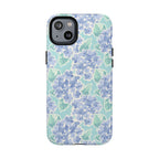 Nantucket Hydrangea MagSafe iPhone Phone Case – Glossy | periwinkle, sky blue, mint hydrangea floral print