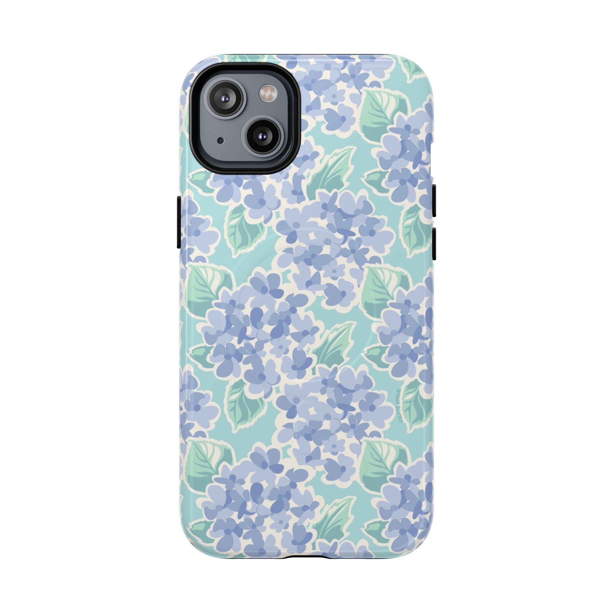 Nantucket Hydrangea MagSafe iPhone Phone Case – Glossy | periwinkle, sky blue, mint hydrangea floral print