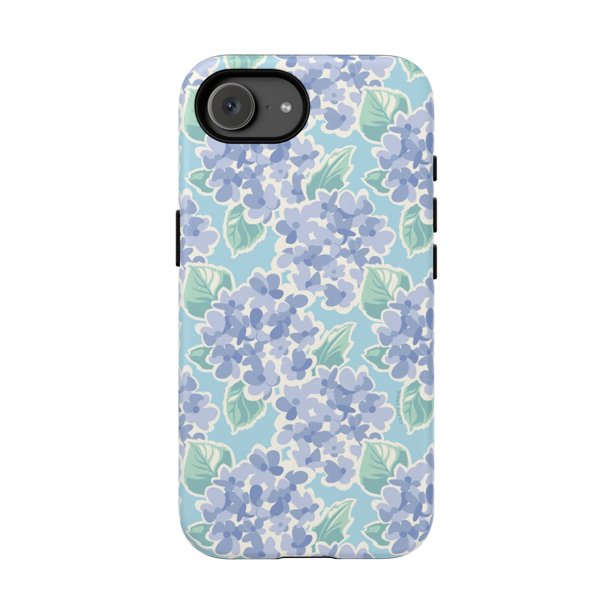 Nantucket Hydrangea Tough iPhone 16e Case – Matte | periwinkle, sky blue, mint hydrangea floral print