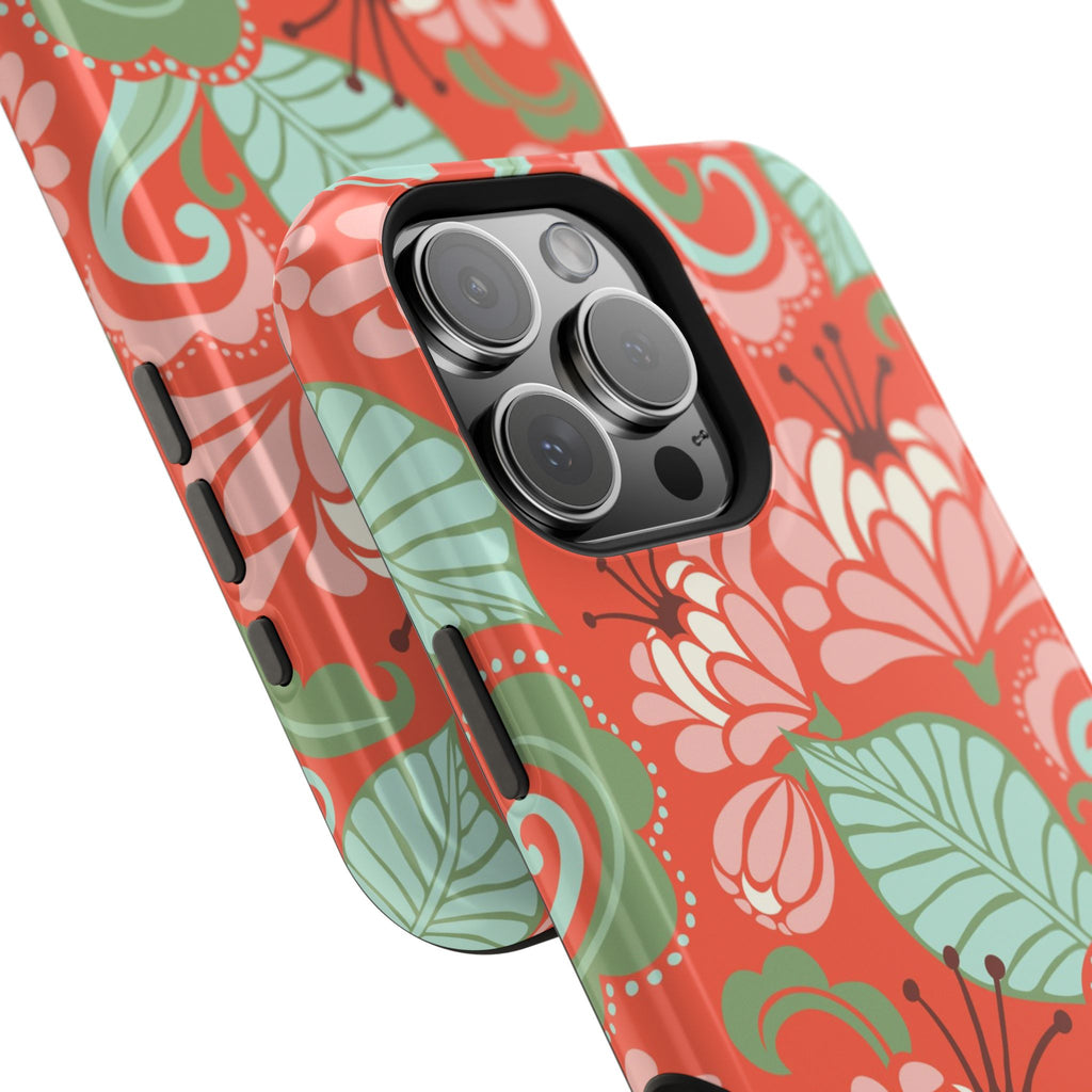 Sarabande MagSafe case detail - elegant floral sarabande pattern close-up