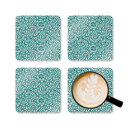 Canto Turquoise Cork Coaster Set