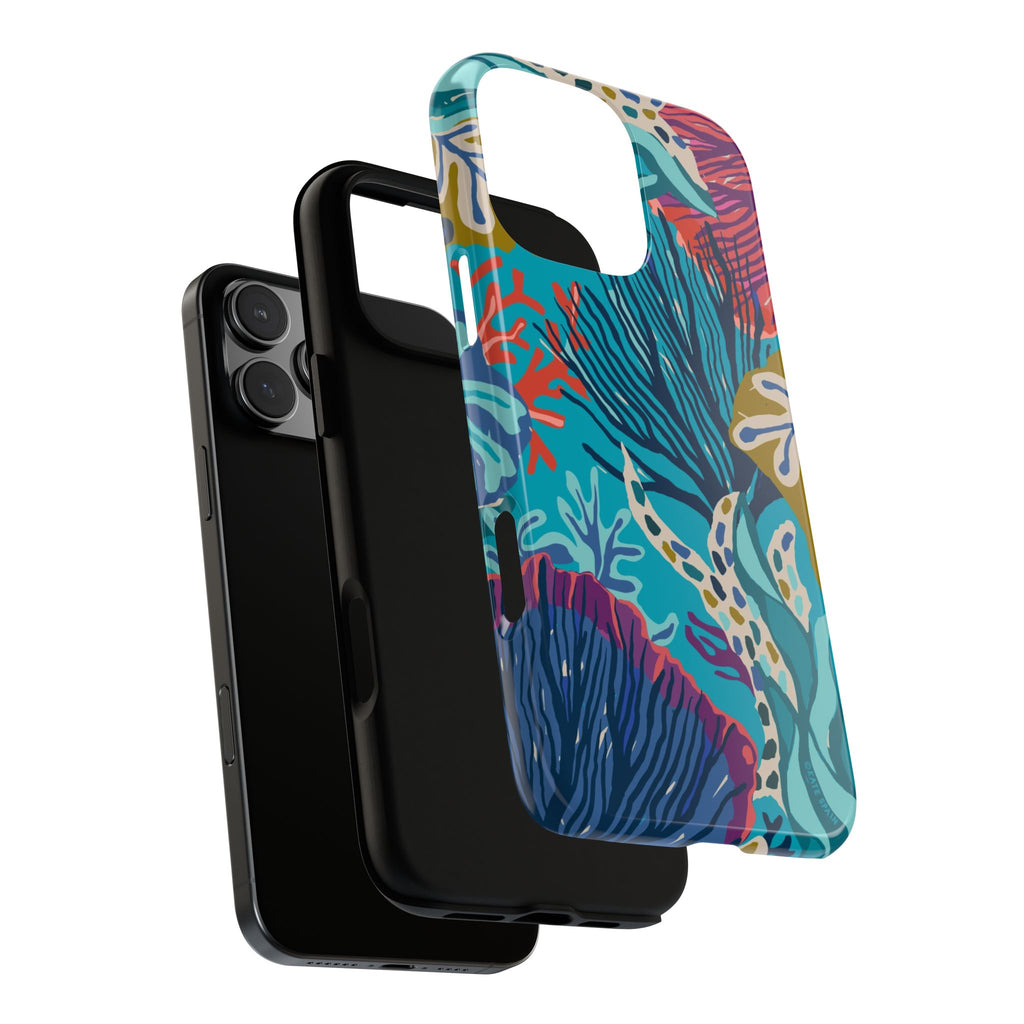Reef Tough iPhone 16 Pro Max Case – exploded side view showing dual-layer construction