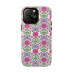 Butterfly MagSafe iPhone 14 Pro Max Case – Glossy | cream, magenta, periwinkle butterfly floral print