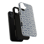 Lily Navy MagSafe iPhone 16 Pro Max Case – Glossy | dual-layer construction detail showing case and inner lining with camera cutout and buttons — botanical MagSafe case by Kate Spain