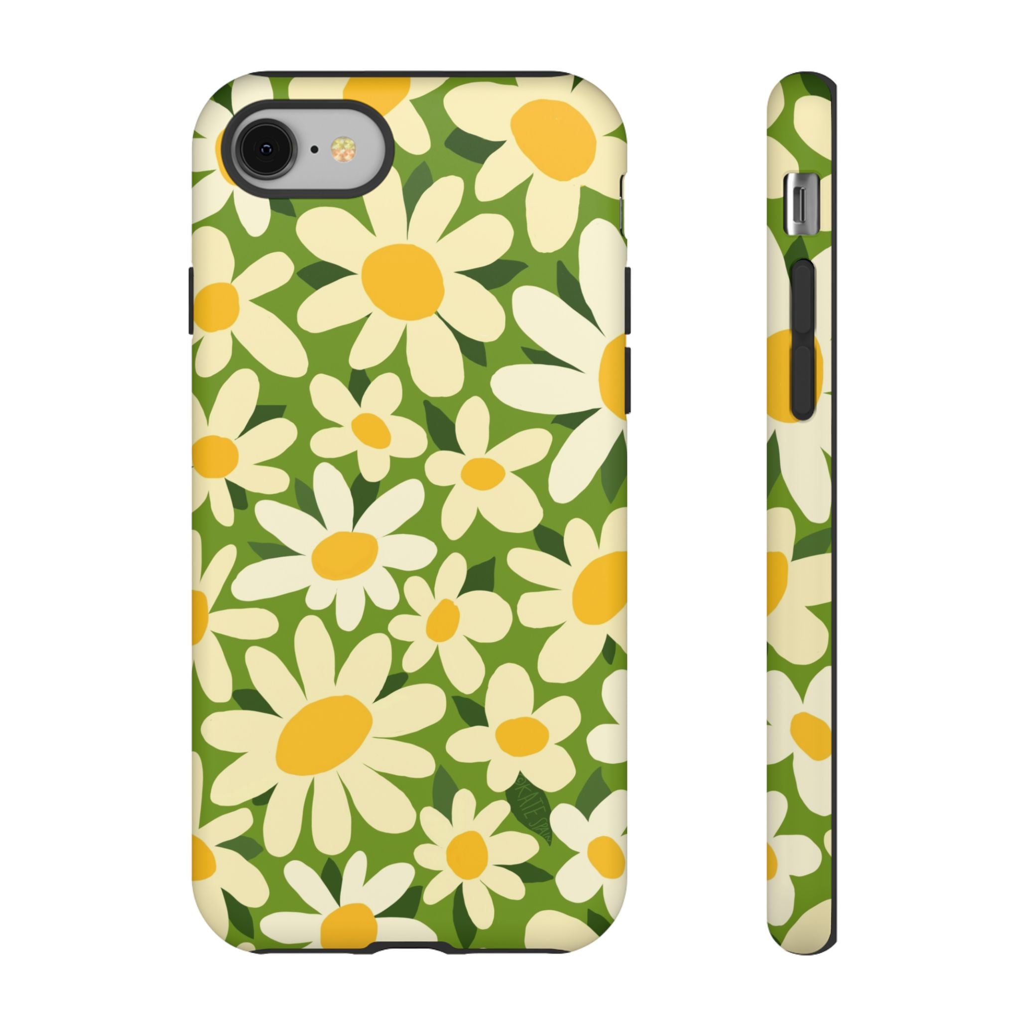 Shasta Daisy Tough iPhone 8 Case – Matte | green, white, yellow daisy floral print