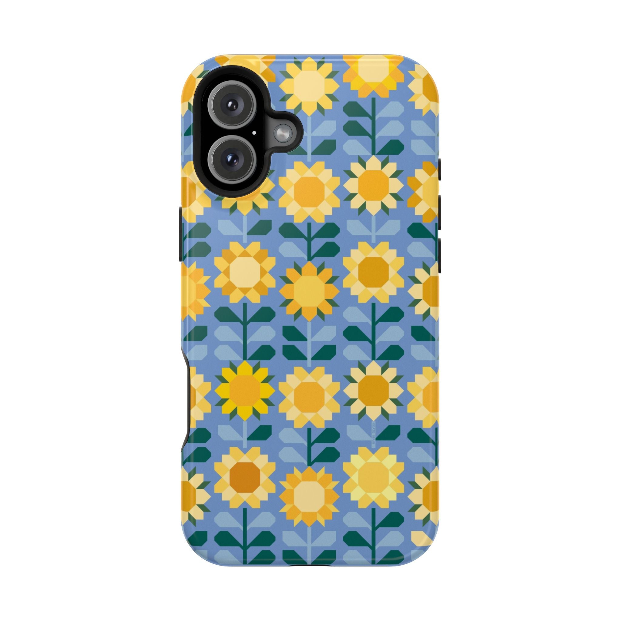 Sunflowers MagSafe tough case for iPhone 16 Plus - glossy vibrant yellow sunflower design