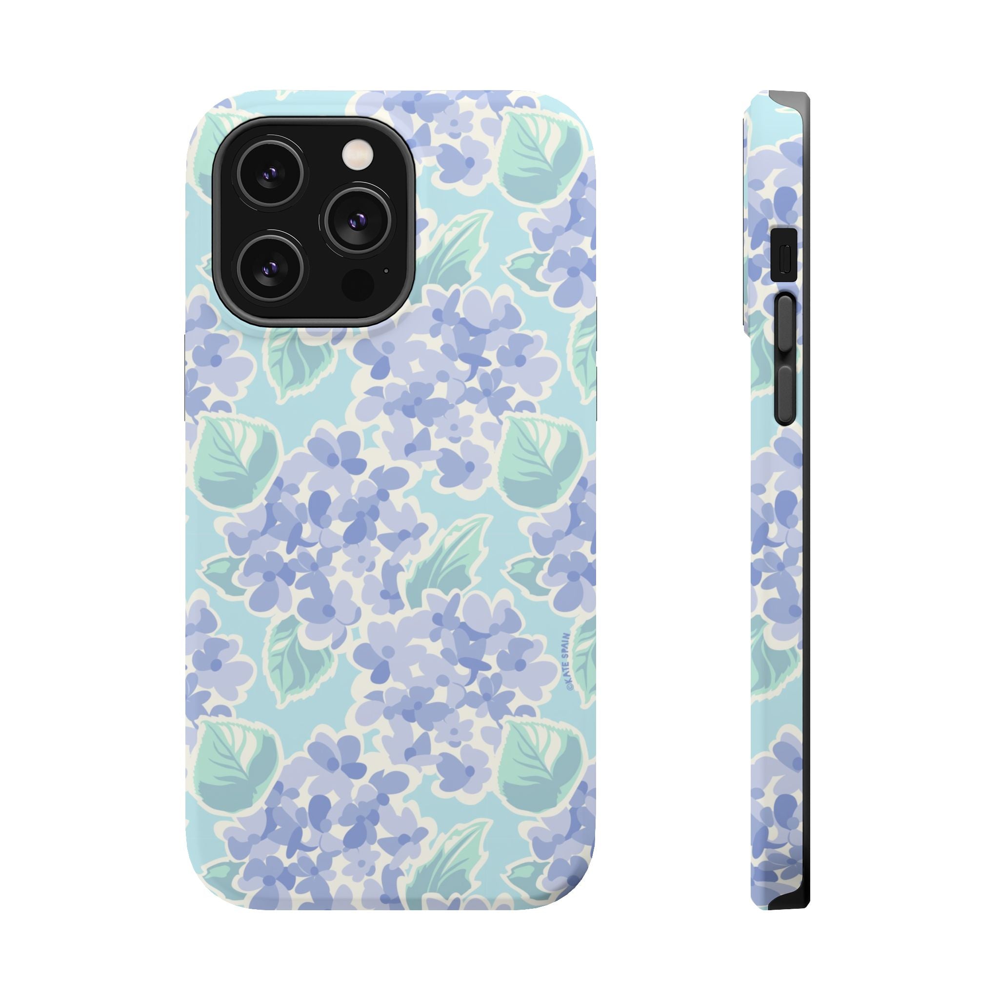 Nantucket Hydrangea MagSafe iPhone 14 Pro Max Case – Matte | periwinkle, sky blue, mint hydrangea floral print