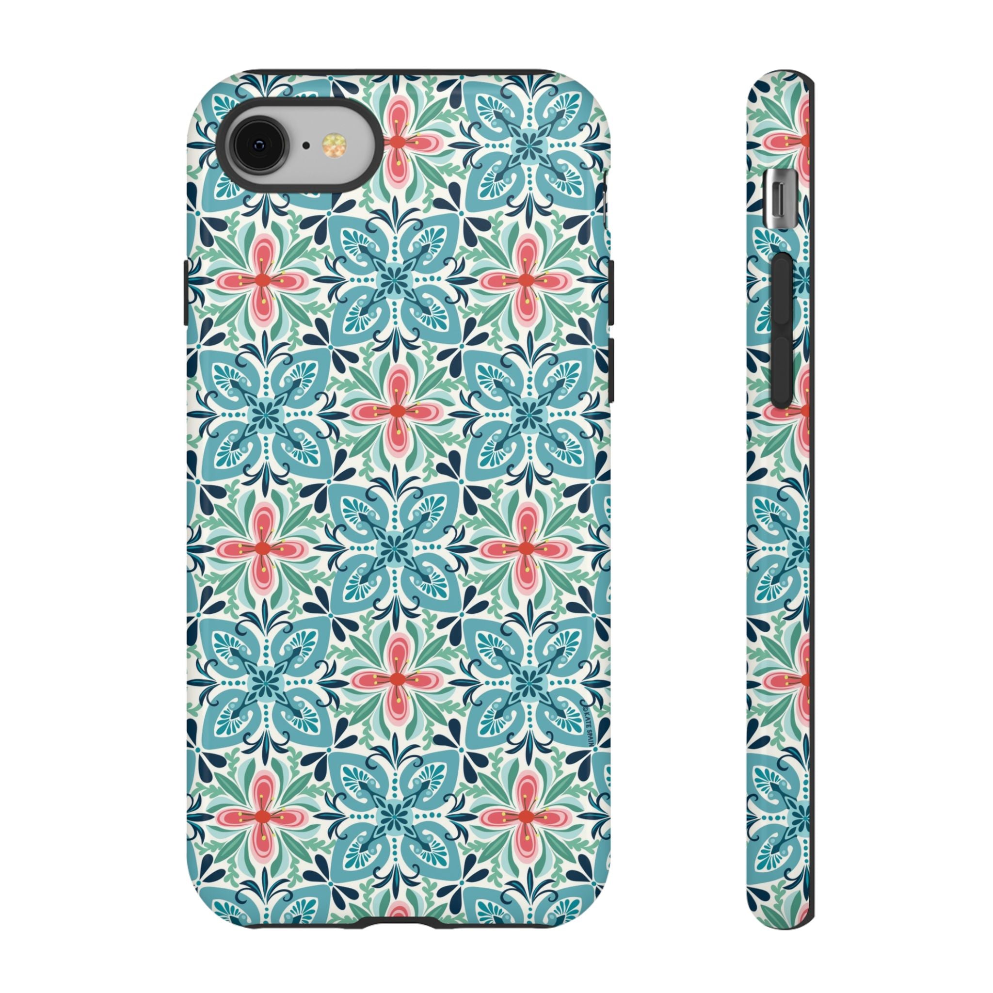 Stonecrop Tough iPhone 8 Case – Glossy | sage, cream, blush botanical succulent print