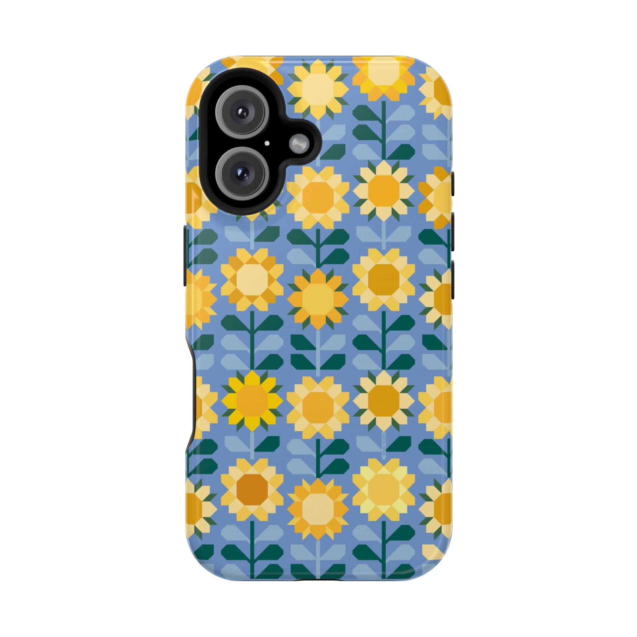 Sunflowers MagSafe tough case for iPhone 16 - glossy vibrant sunflower cover