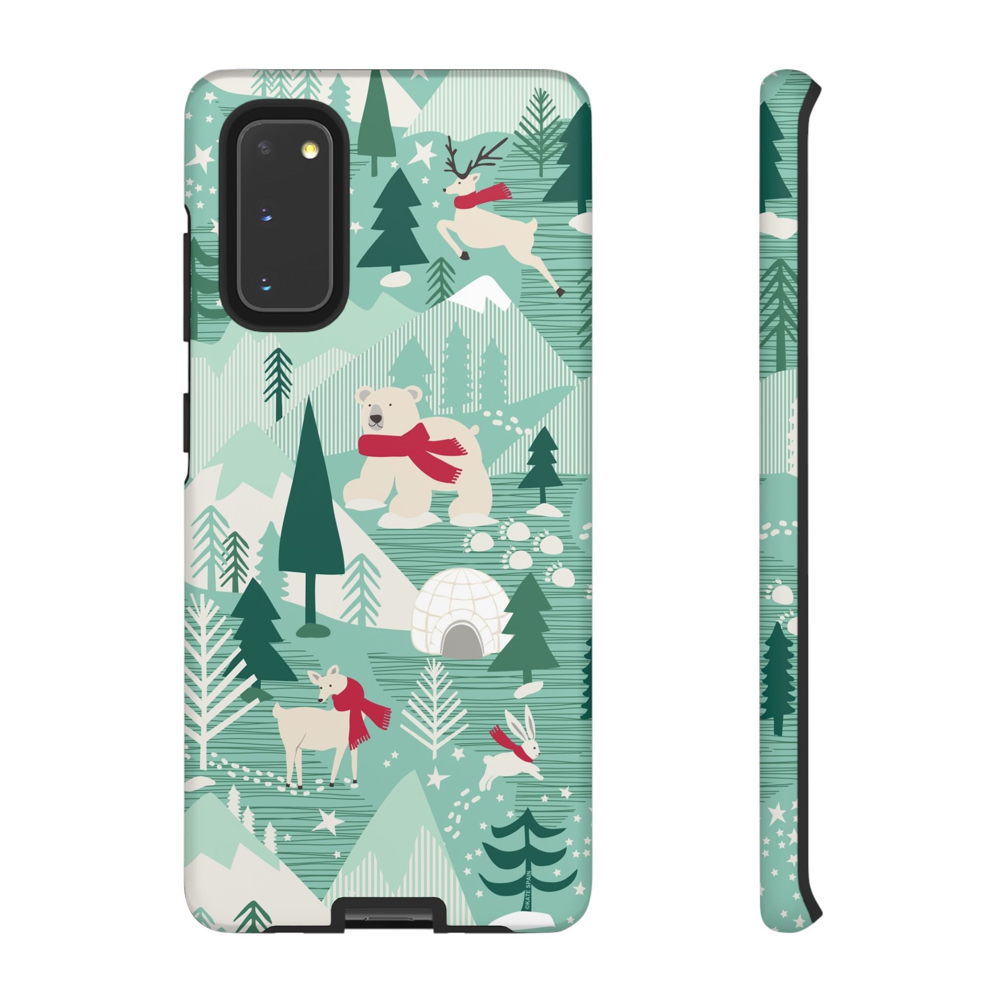 Arctica Winter Samsung Galaxy S20 Case – Matte | aqua, evergreen, white, animal frolic winter wonderland print