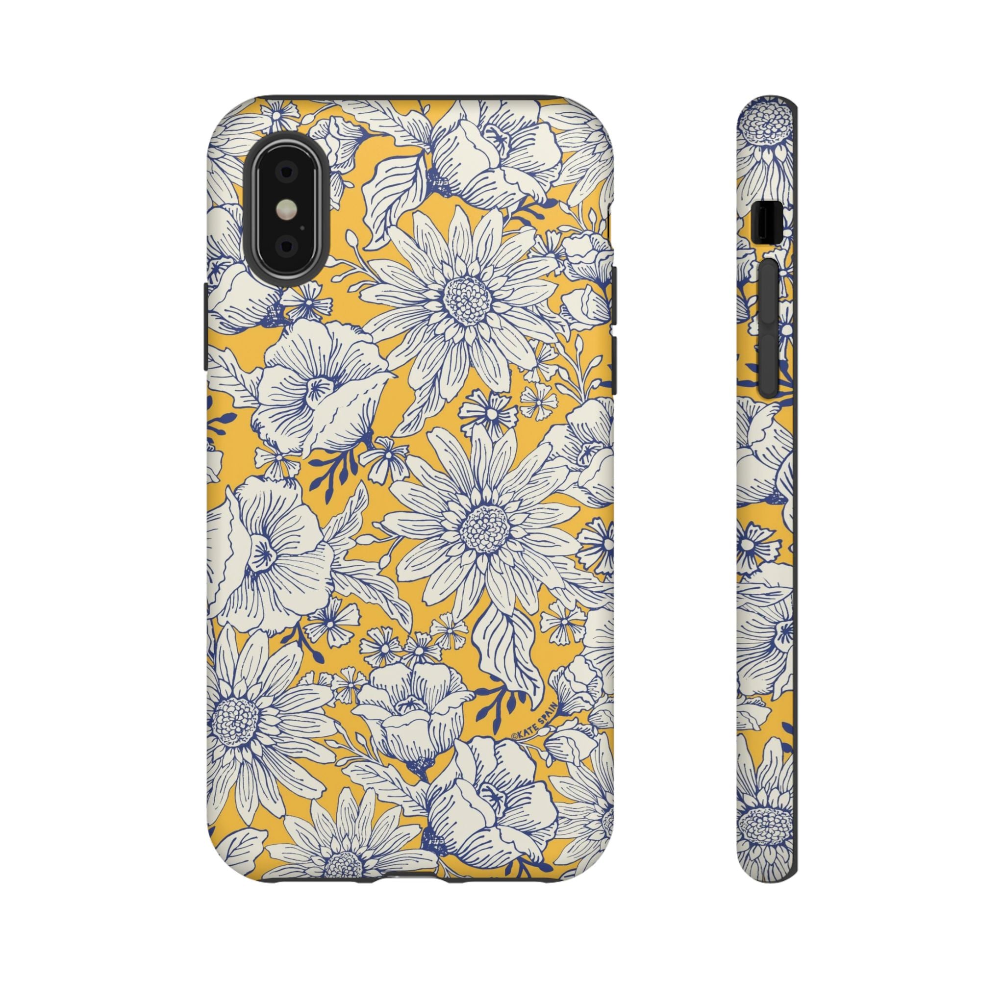 iPhone XS case with Jardin floral pattern in matte finish