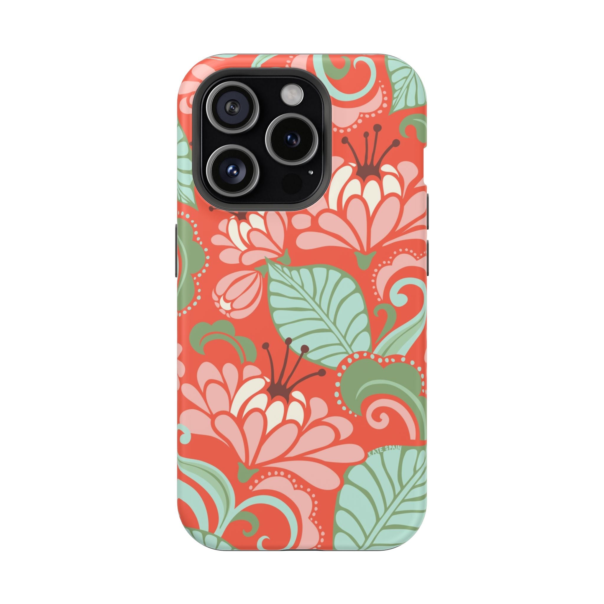iPhone 15 Pro MagSafe case with Sarabande floral pattern in matte finish