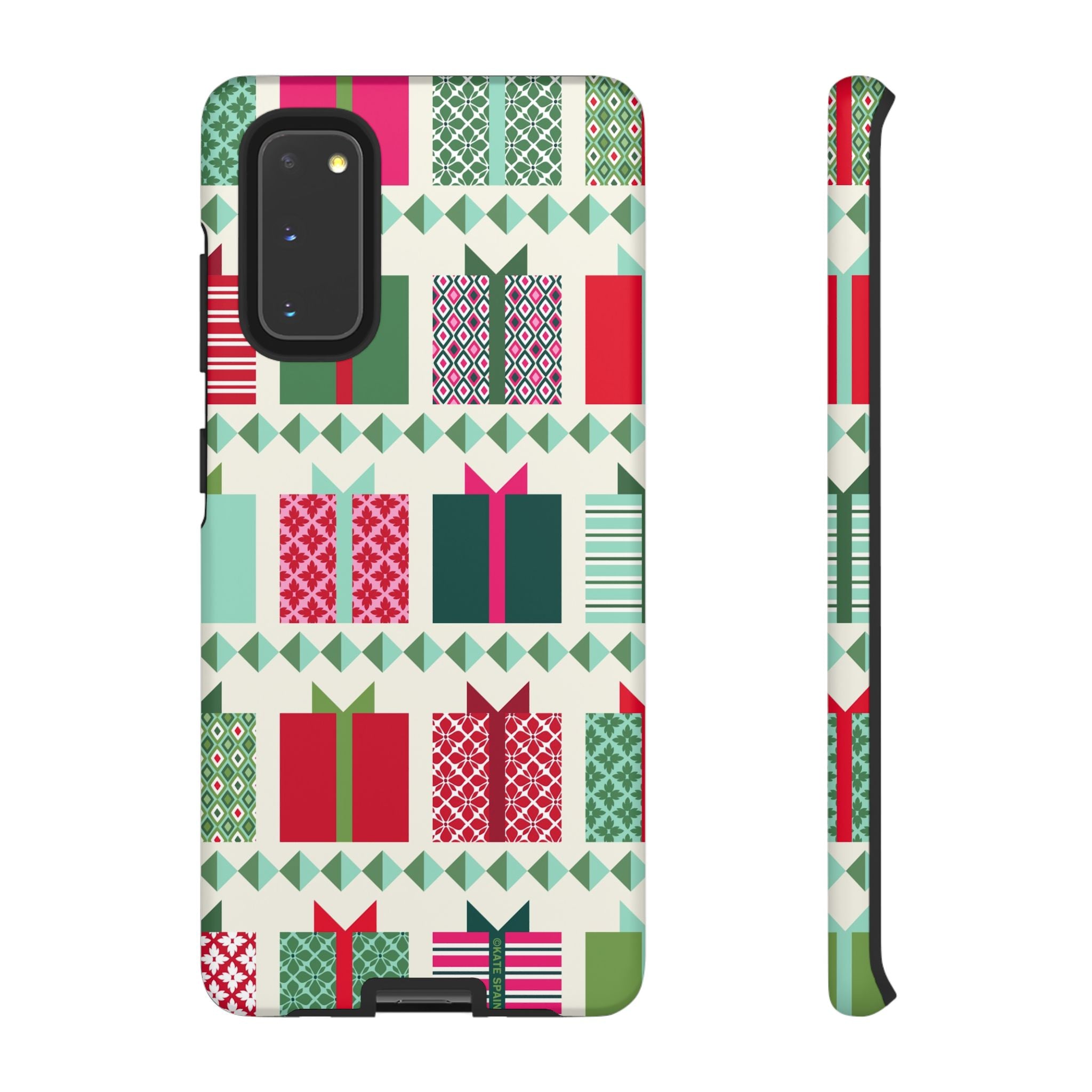 All Wrapped Up Samsung Galaxy S20 Case – Matte | cream, red, pink, green, mint geometric gift wrap holiday print