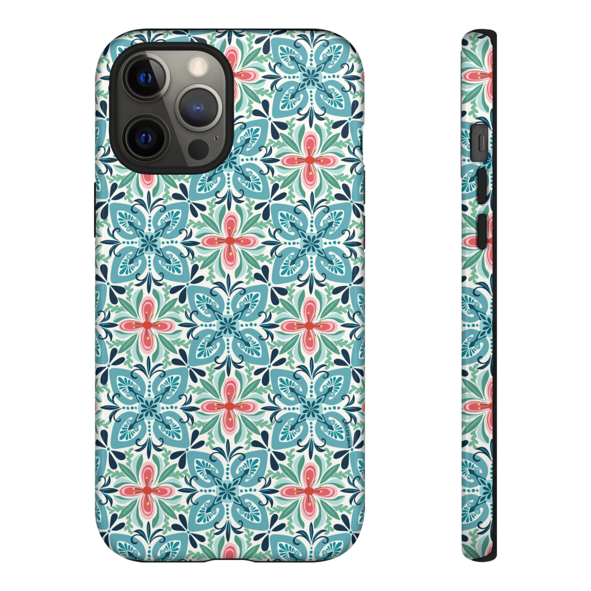 Stonecrop Tough iPhone 12 Pro Max Case – Glossy | sage, cream, blush botanical succulent print
