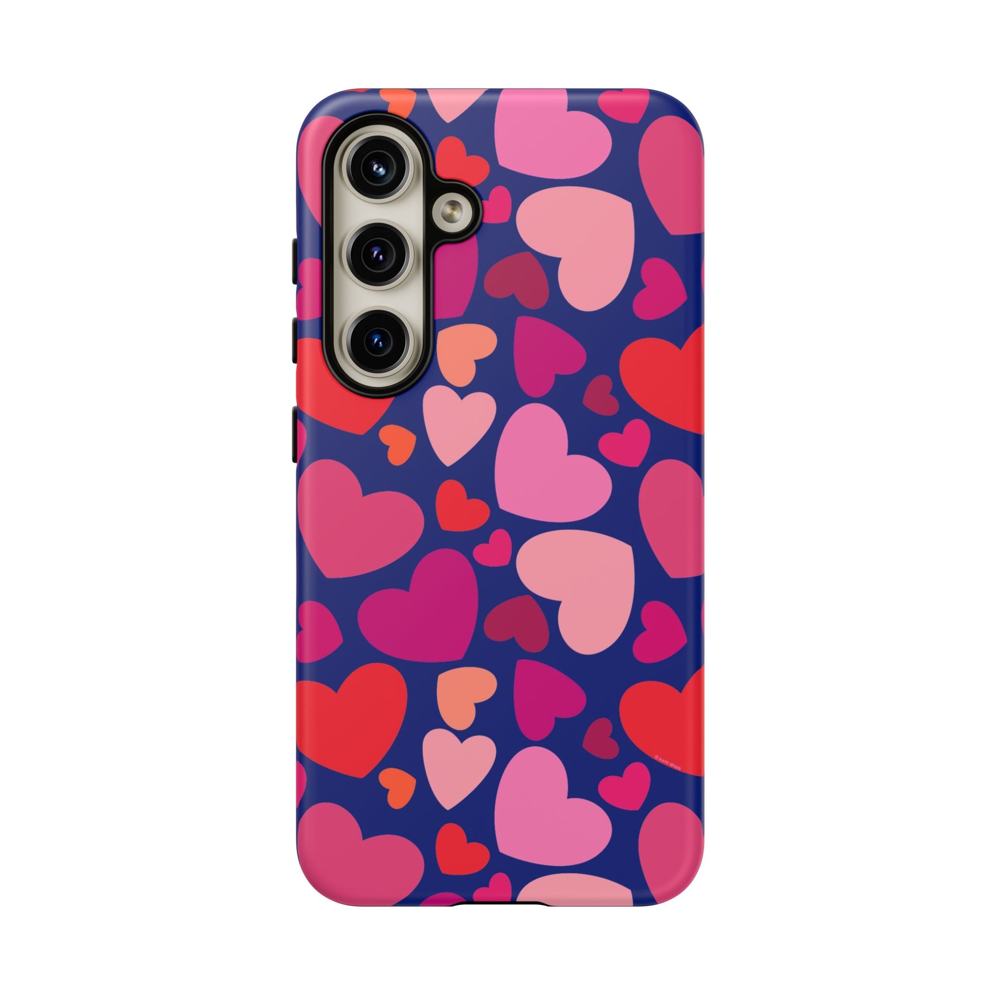 Hearts Samsung Galaxy S24 Case – Matte | navy, pink, blush, red heart print