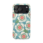 Panache Floral MagSafe iPhone 17 Pro Max Case – Glossy | sky blue, pale cream, pink anemone floral print
