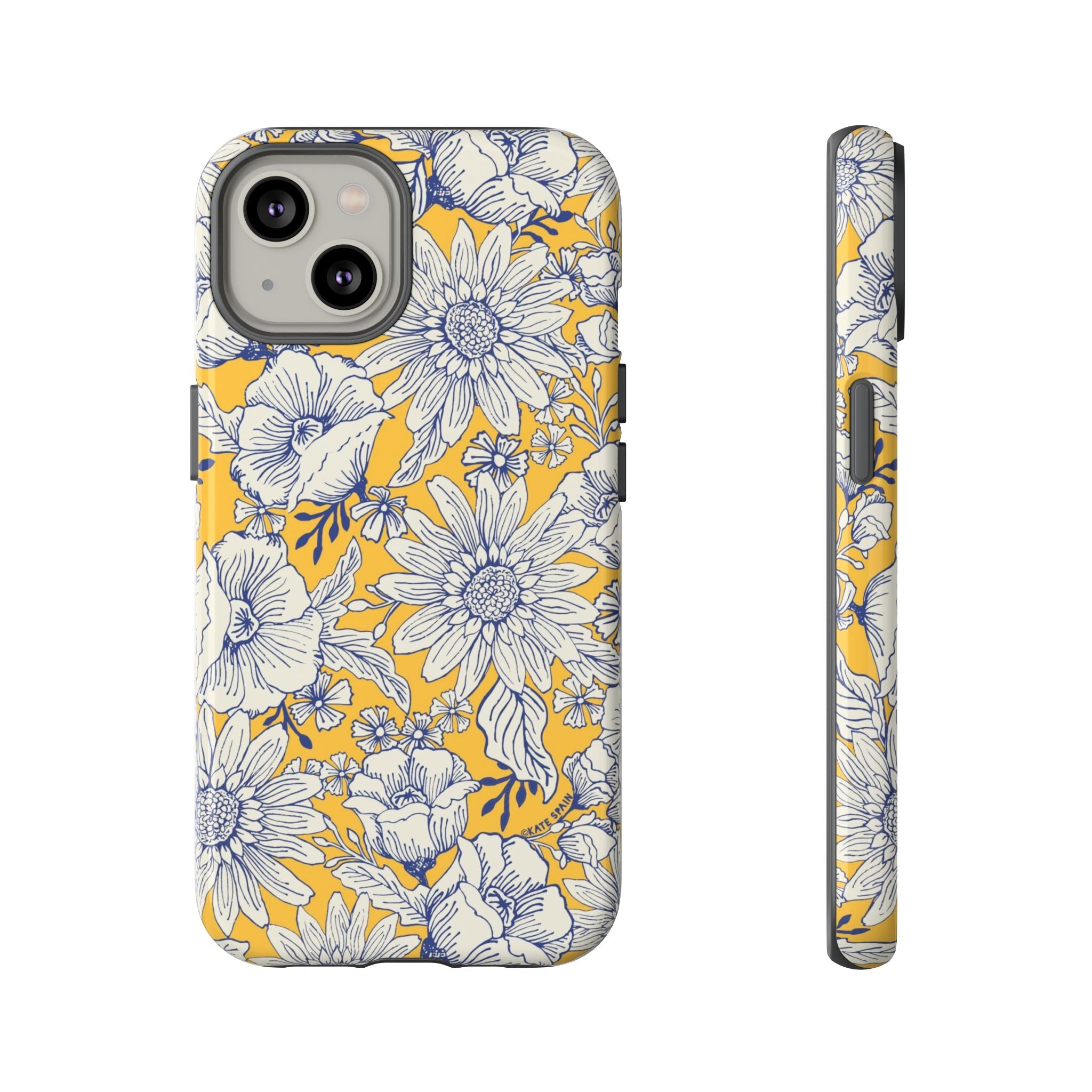 Jardin tough case for iPhone 14 - glossy elegant floral jardin design