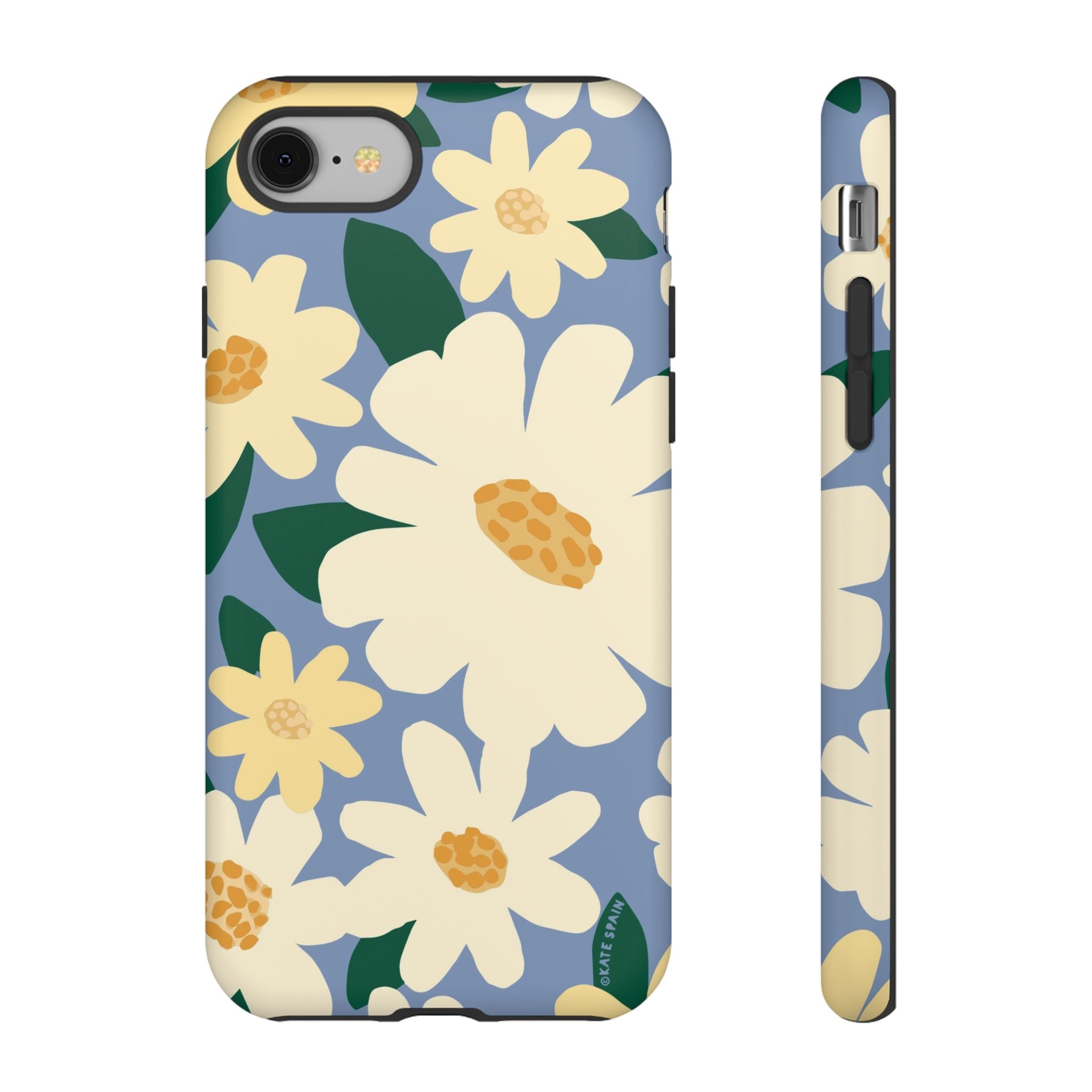 Chamomile Tough iPhone 8 Case – Matte | periwinkle, cream, yellow botanical daisy floral print