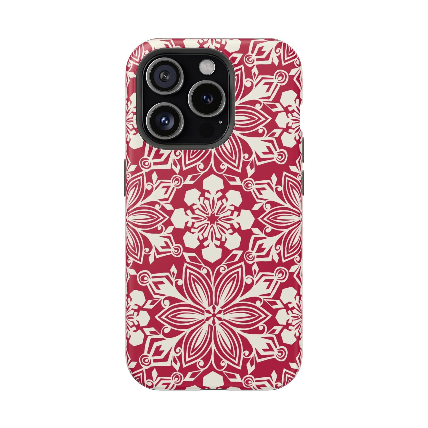 Snowfall Paper Cut Snowflake MagSafe Tough Case iPhone 15 Pro Matte