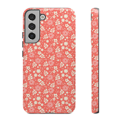 Petaline Floral Daisy Coral Samsung Tough Case
