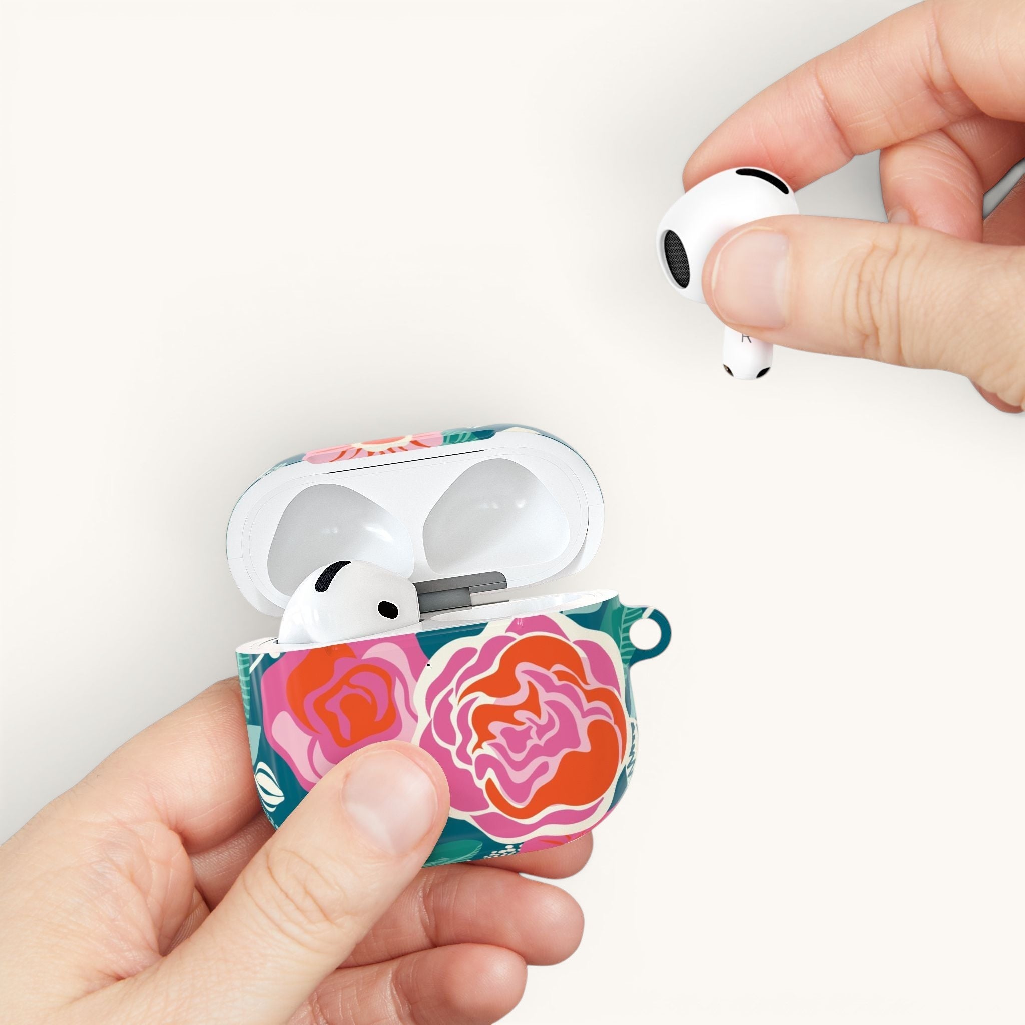 Tea Rose Teal AirPods Case