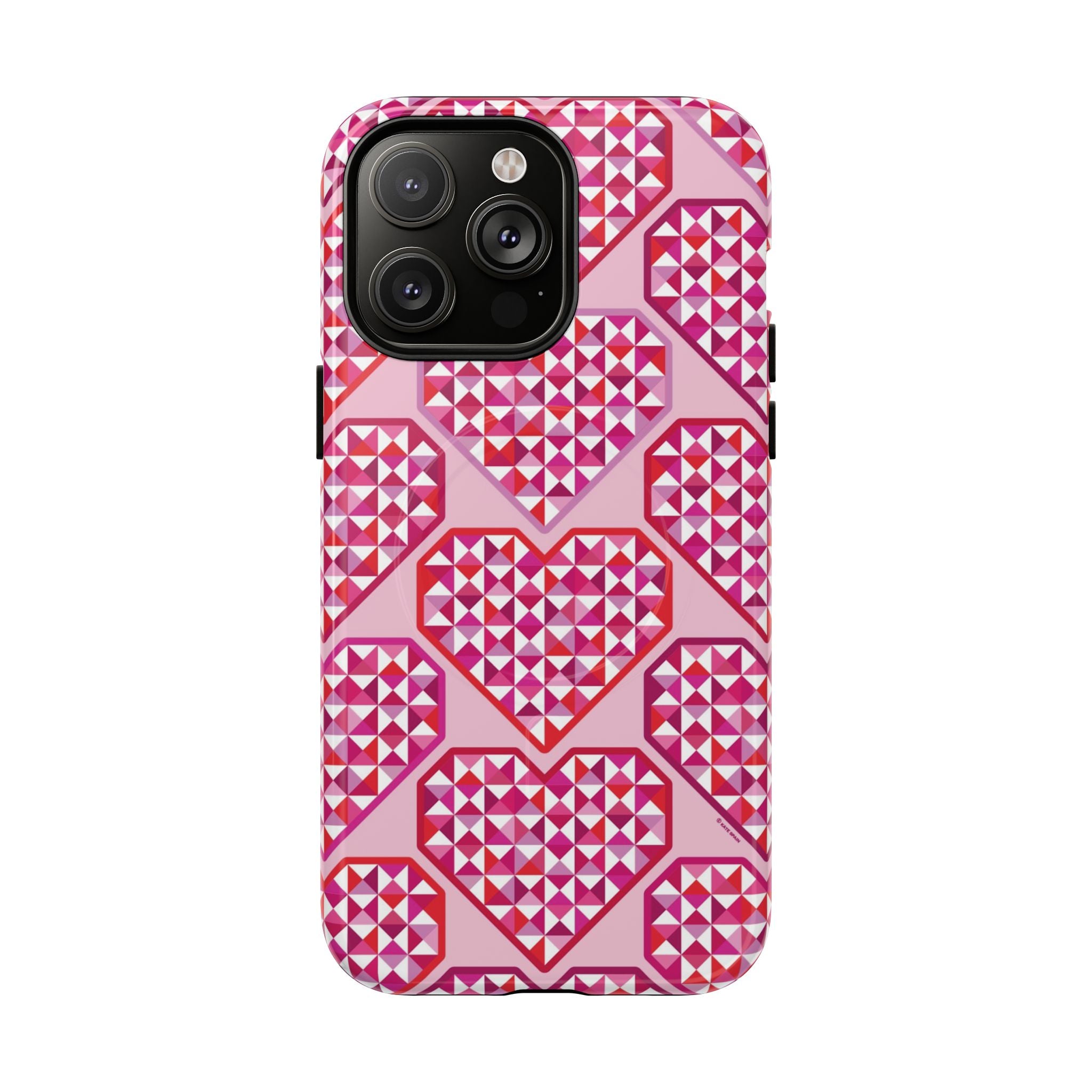 Pink Pyramid Heart MagSafe iPhone Case
