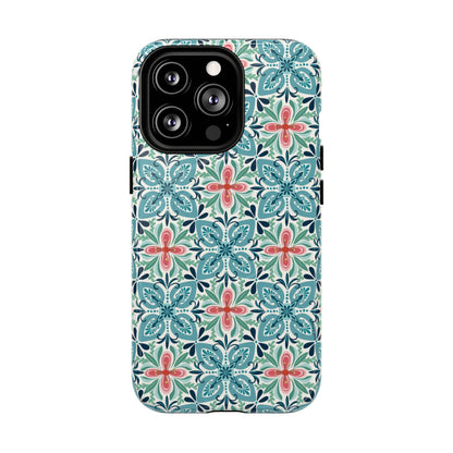 Stonecrop MagSafe iPhone Case - Floral Tile Geometric Pattern