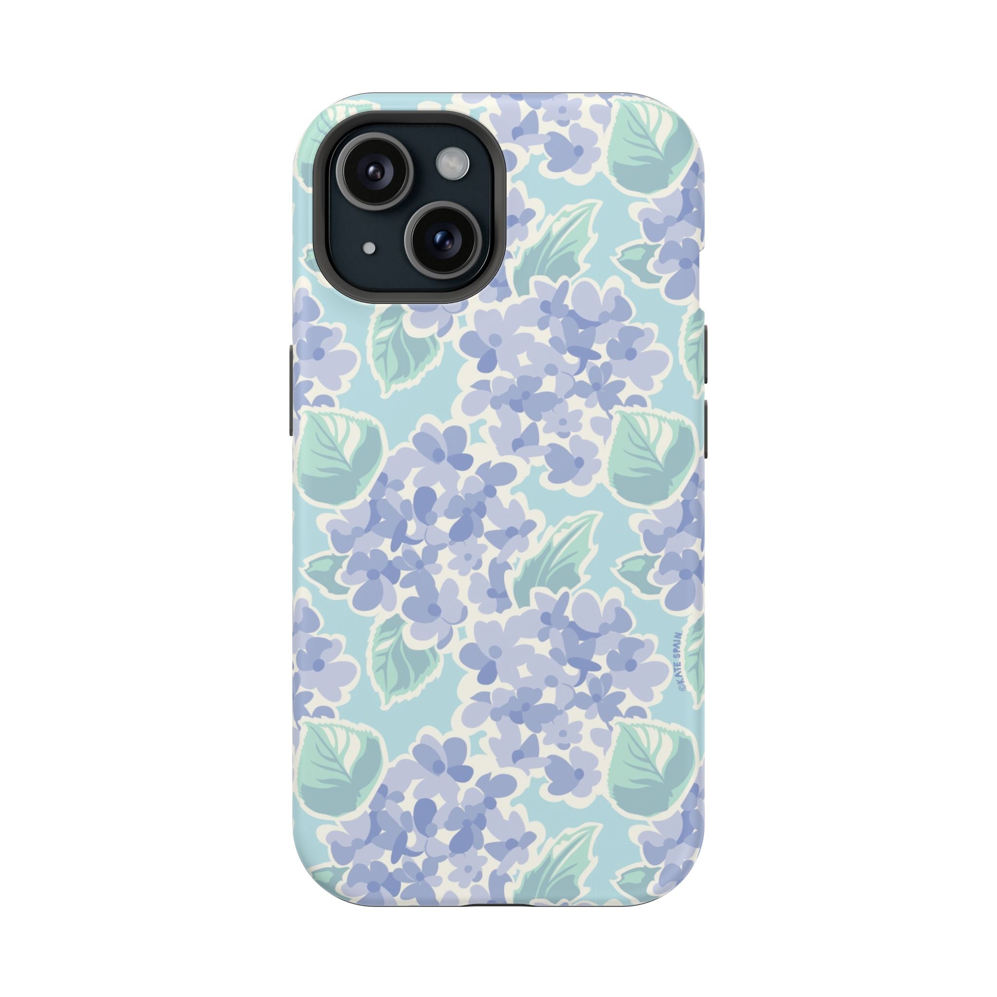 Nantucket Hydrangea MagSafe iPhone 15 Case – Matte | periwinkle, sky blue, mint hydrangea floral print