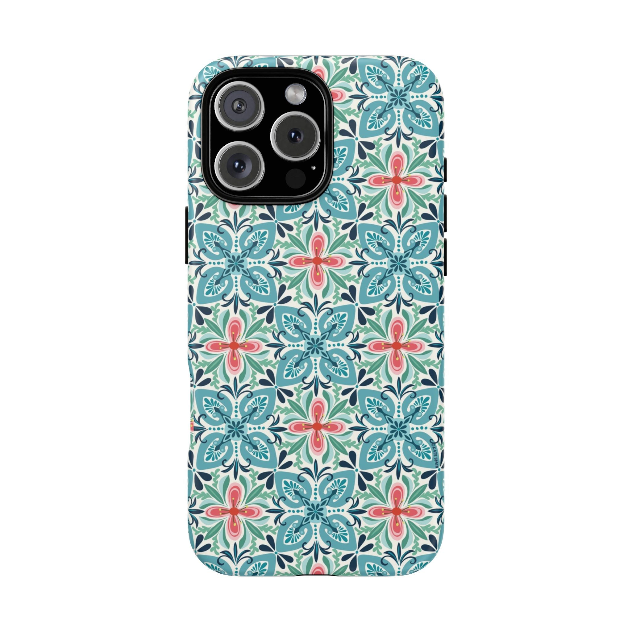 Stonecrop Tough iPhone 16 Pro Max Case – Matte | sage, cream, blush botanical succulent print