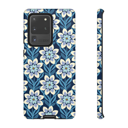 Modern Dahlia Samsung Case - Navy Allover Pattern