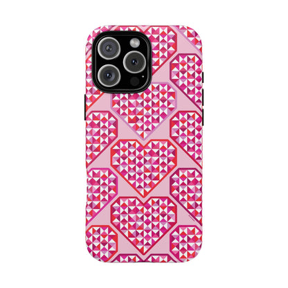Pink Pyramid Heart iPhone Tough Case
