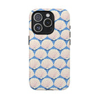 Seashells MagSafe iPhone 15 Pro Case – Glossy | periwinkle, cream, blush scallop shell print