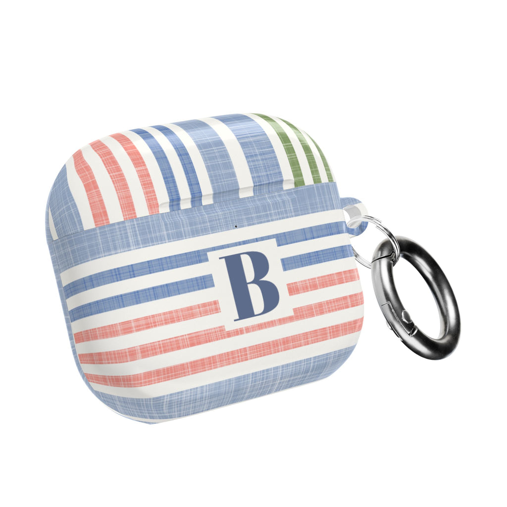 Cabana Stripe Pastel AirPods Case Initial