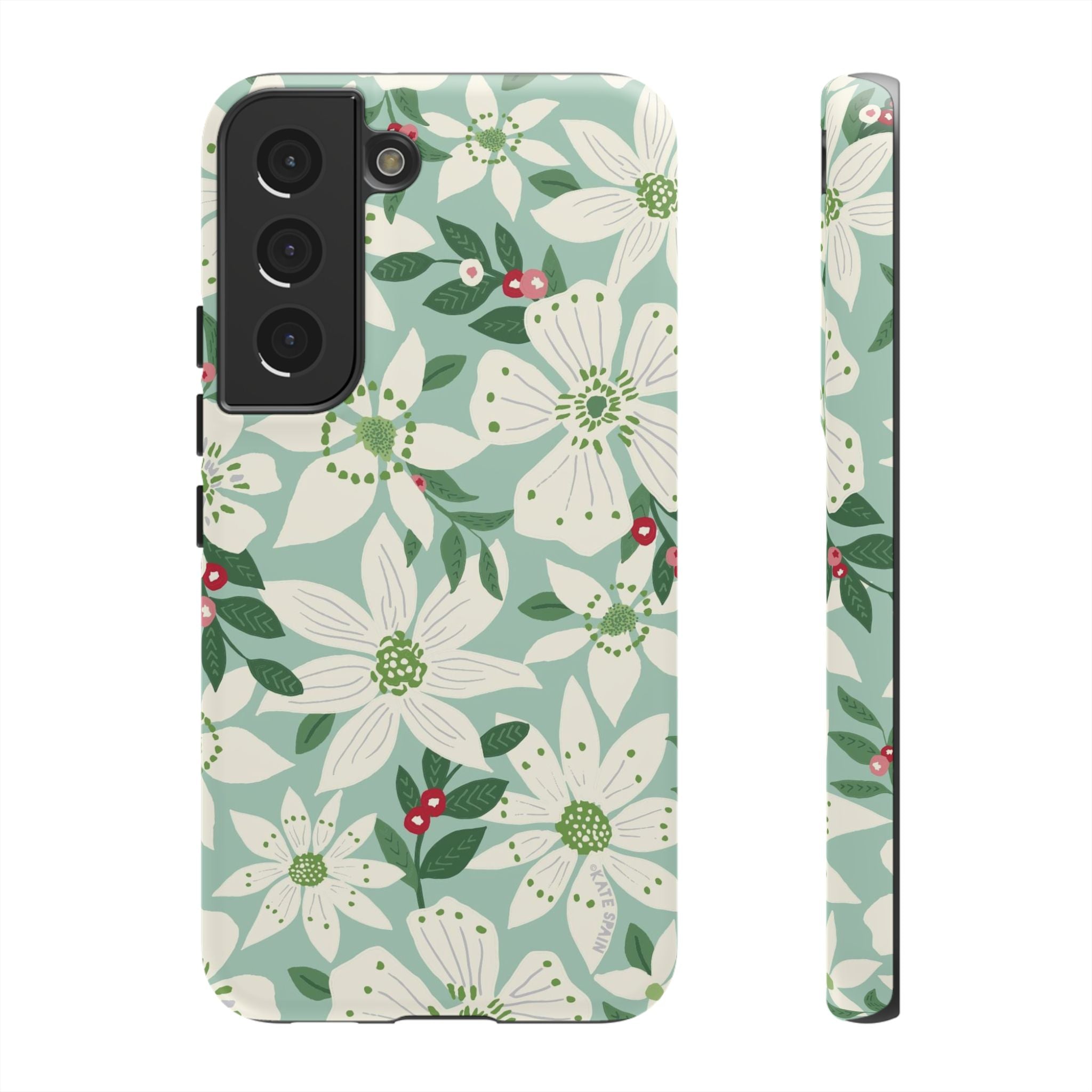 Gardenia Samsung Galaxy S22 Case – Matte | white, cream, green gardenia botanical print
