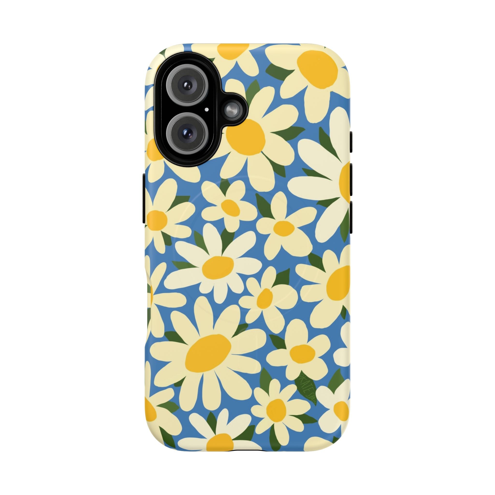 Shasta Daisy MagSafe iPhone 16 Case – Matte | blue, cream, yellow daisy floral print