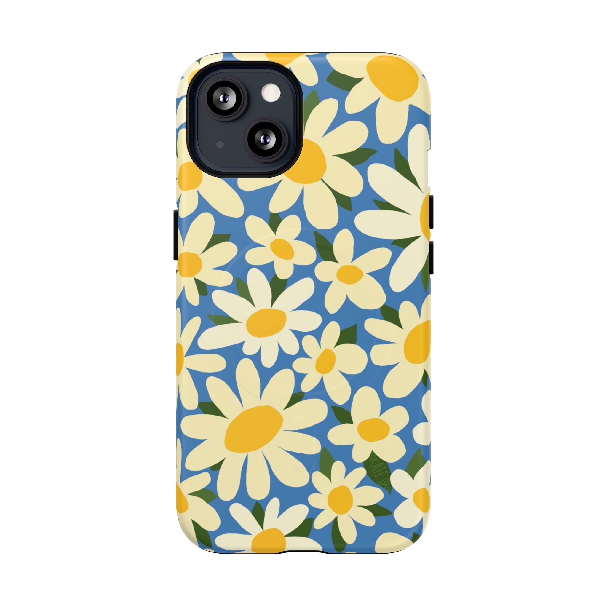 Shasta Daisy MagSafe iPhone 13 Case – Matte | blue, cream, yellow daisy floral print