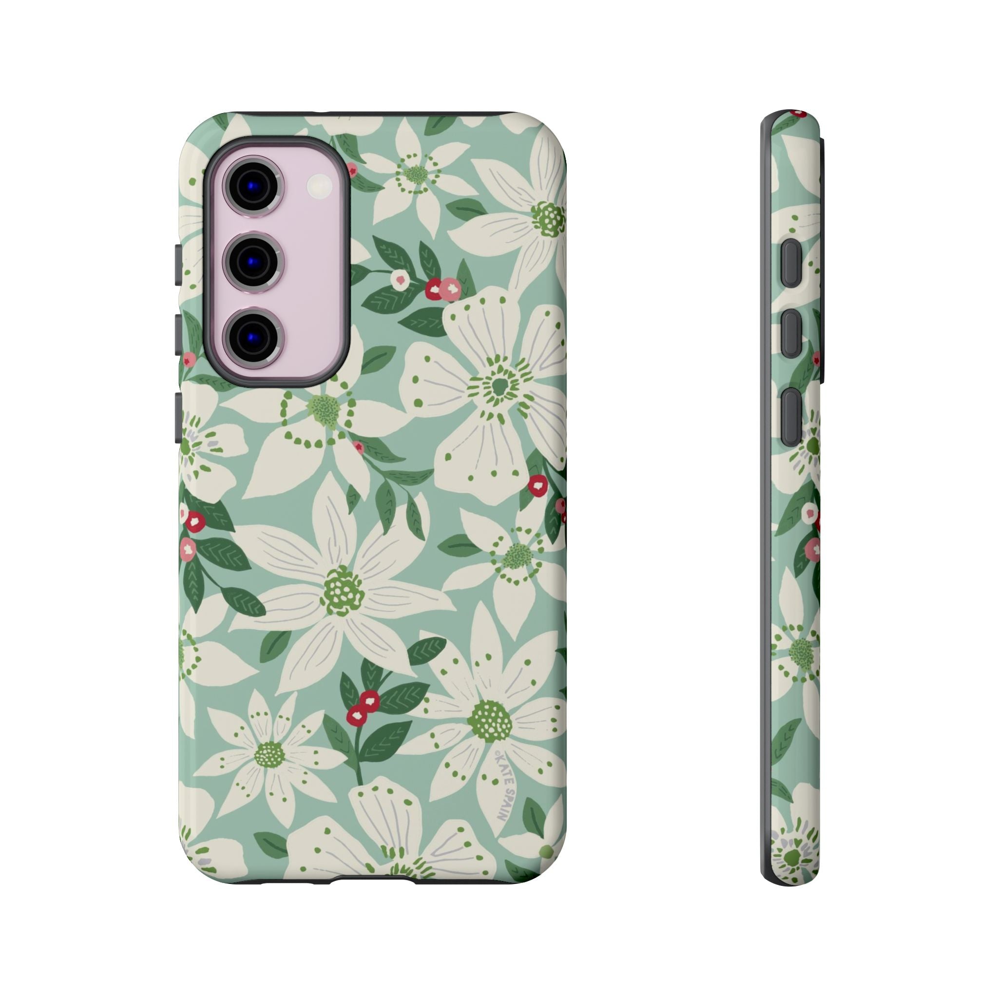 Gardenia Samsung Galaxy S23 Plus Case – Glossy | white, cream, green gardenia botanical print