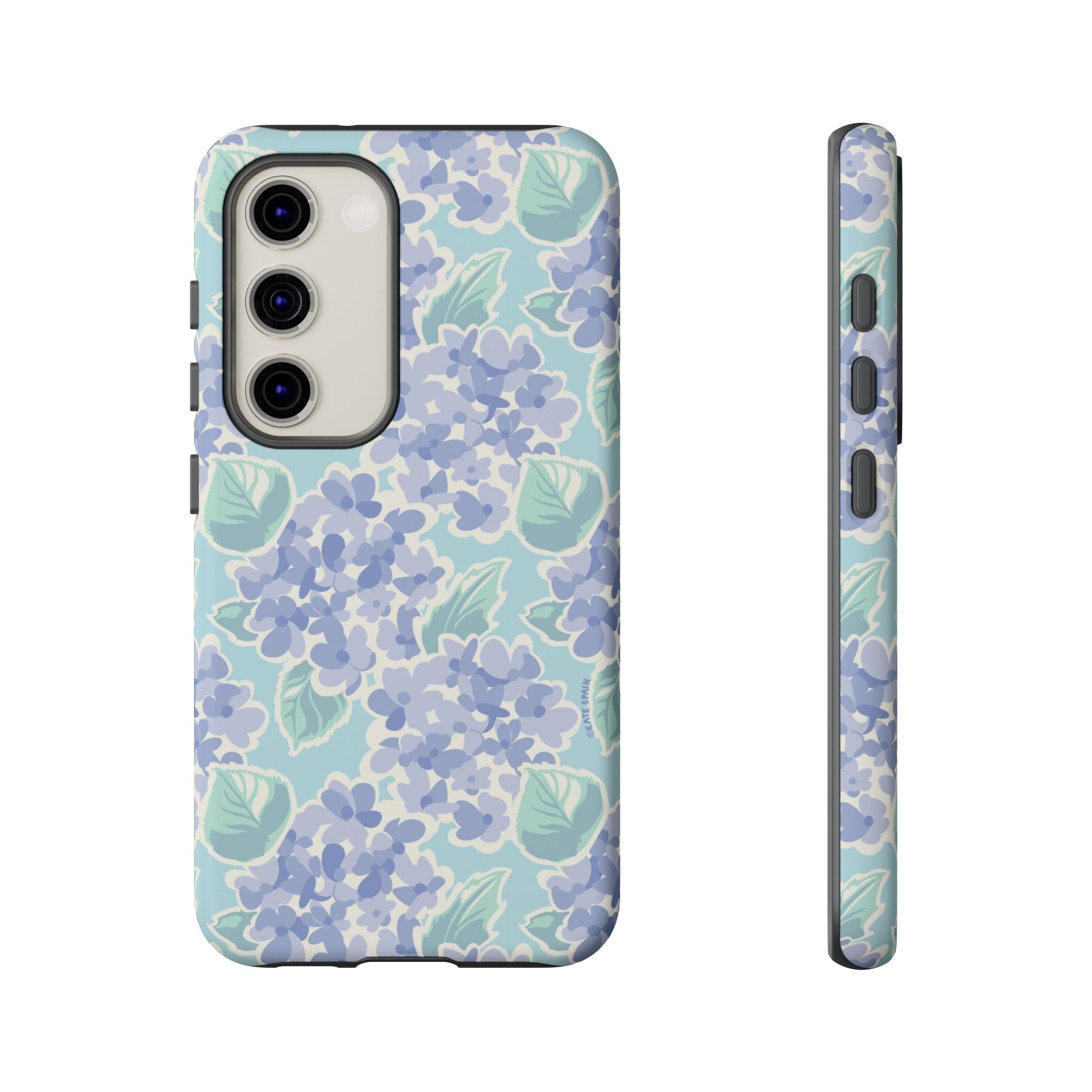 Luxury Nantucket Hydrangea Samsung Galaxy S23 Case – Matte | white, lavender, mint watercolor hydrangea print