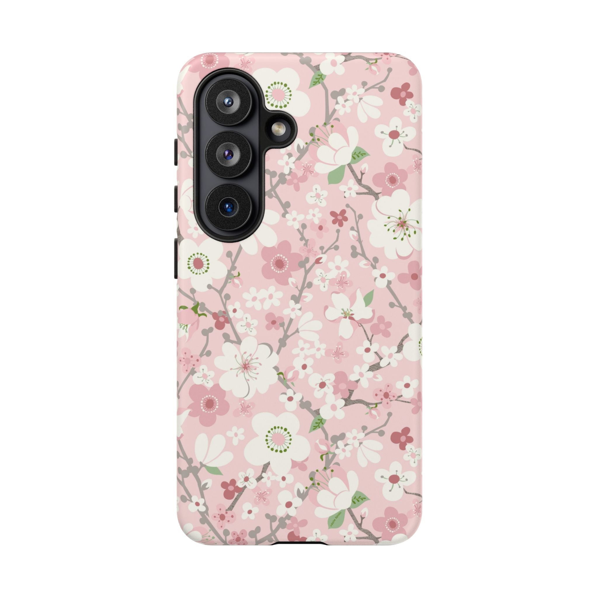 Luxury Pink Cherry Blossom Samsung Galaxy S26 Case – Matte | pink, white, cherry blossom floral print