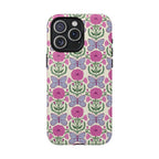 Butterfly MagSafe iPhone 15 Pro Max Case – Glossy | cream, magenta, periwinkle butterfly floral print
