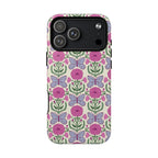 Butterfly MagSafe iPhone 17 Pro Max Case – Glossy | cream, magenta, periwinkle butterfly floral print