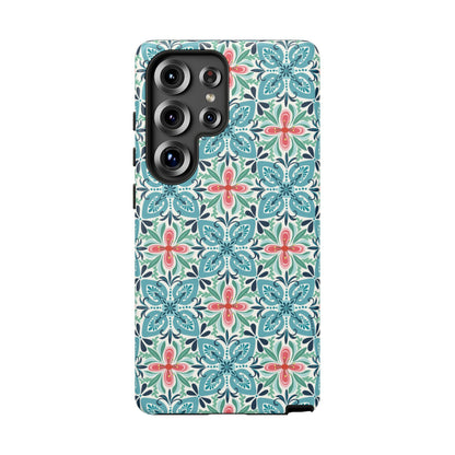 Stonecrop Samsung Case - Floral Tile Geometric Pattern