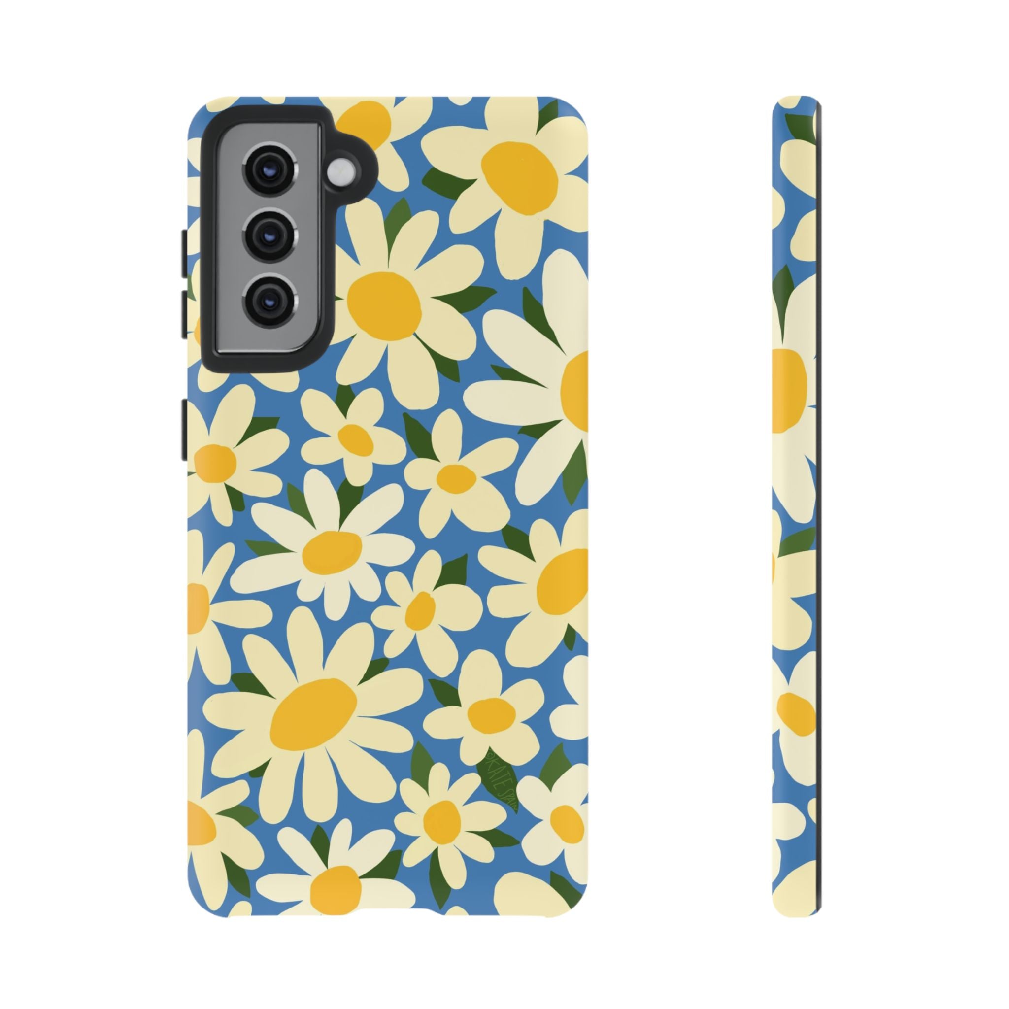 Luxury Shasta Samsung Galaxy S21 Case – Matte | blue, yellow, white daisy floral print