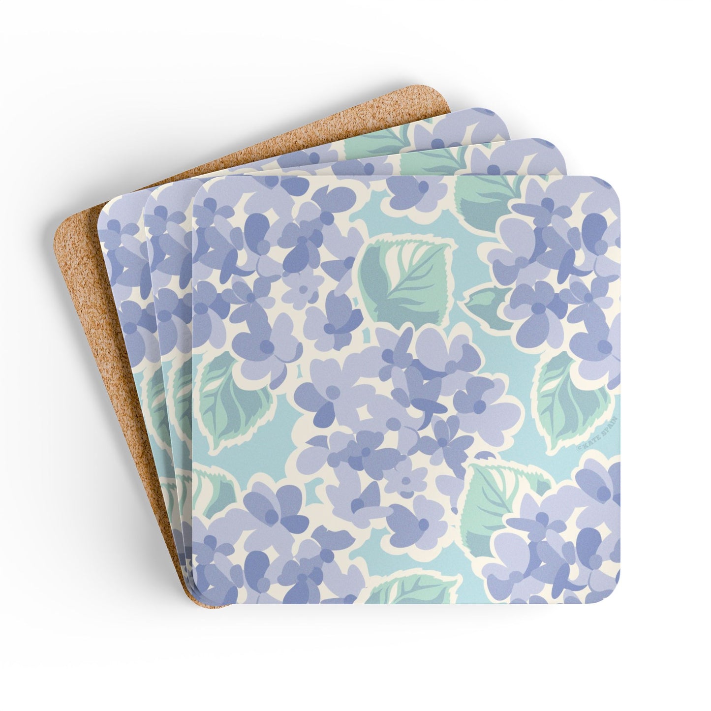 Nantucket Hydrangea Cork Coaster Set