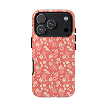 Petaline Floral Daisy Coral iPhone Tough Case